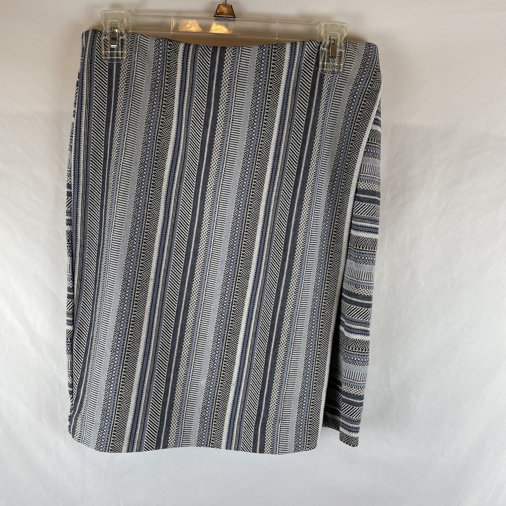 J. Jill Denim Gray Blue Skirt Wrap Short Straight Elastic Waist Women's Size XS